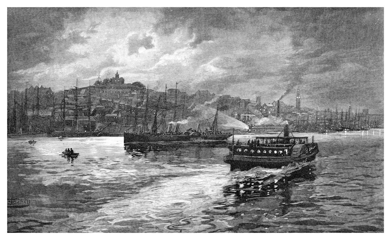 المشهد الليلي ، ميناء دارلينج ، سيدني ، نيو ساوث ويلز ، أستراليا ، 1886. بواسطة فريدريك شيل