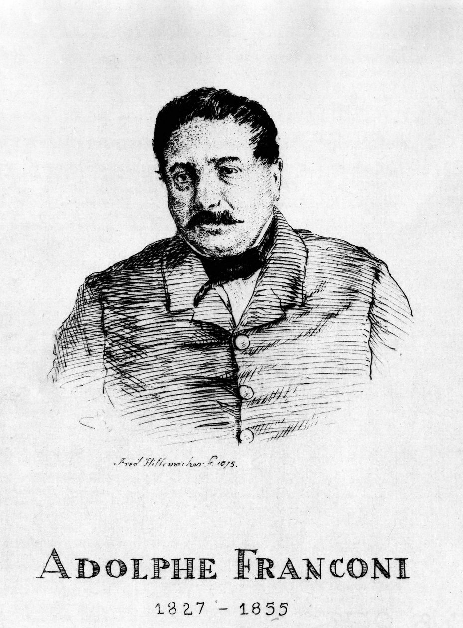 Circus: Eau forte by Frédéric Hillemacher, portrait of Adolphe Franconi (1827-1855) - in “The Franconi Circus””. بواسطة فريدريك ديزاير هيليماخر
