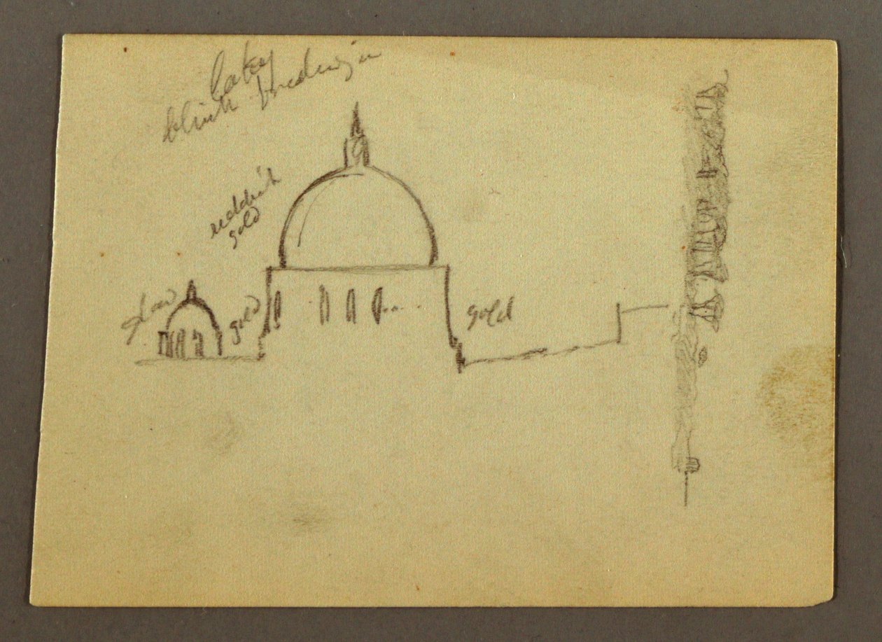 رسم، قباب كاتدرائية القديس بطرس (من الشمال)، روما، إيطاليا، يناير 1869 بواسطة كنيسة فريدريك إدوين