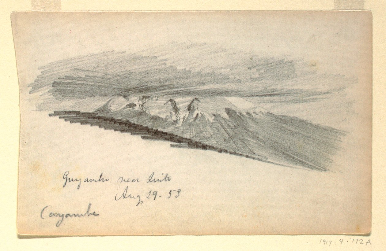 رسم، جبل كايامبي، الإكوادور، 29 أغسطس 1853 بواسطة كنيسة فريدريك إدوين