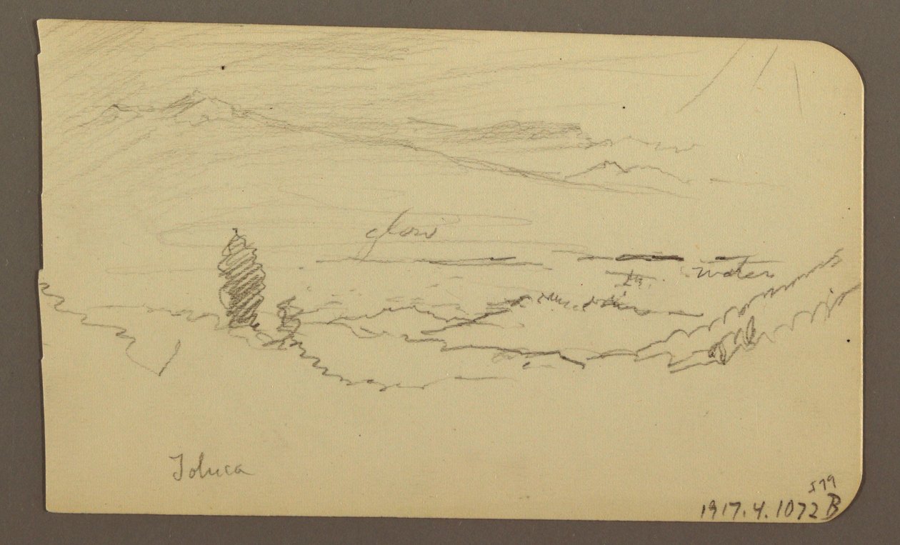 رسم، منظر طبيعي للجبال، تولوكا؛ في الخلفية: جبل، تولوكا، 20 أبريل 1885 بواسطة كنيسة فريدريك إدوين