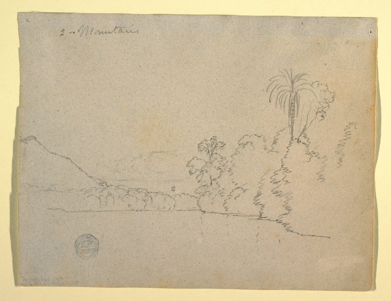 رسم، ضفة جبلية لخليج، أمريكا الجنوبية، 1853 بواسطة كنيسة فريدريك إدوين