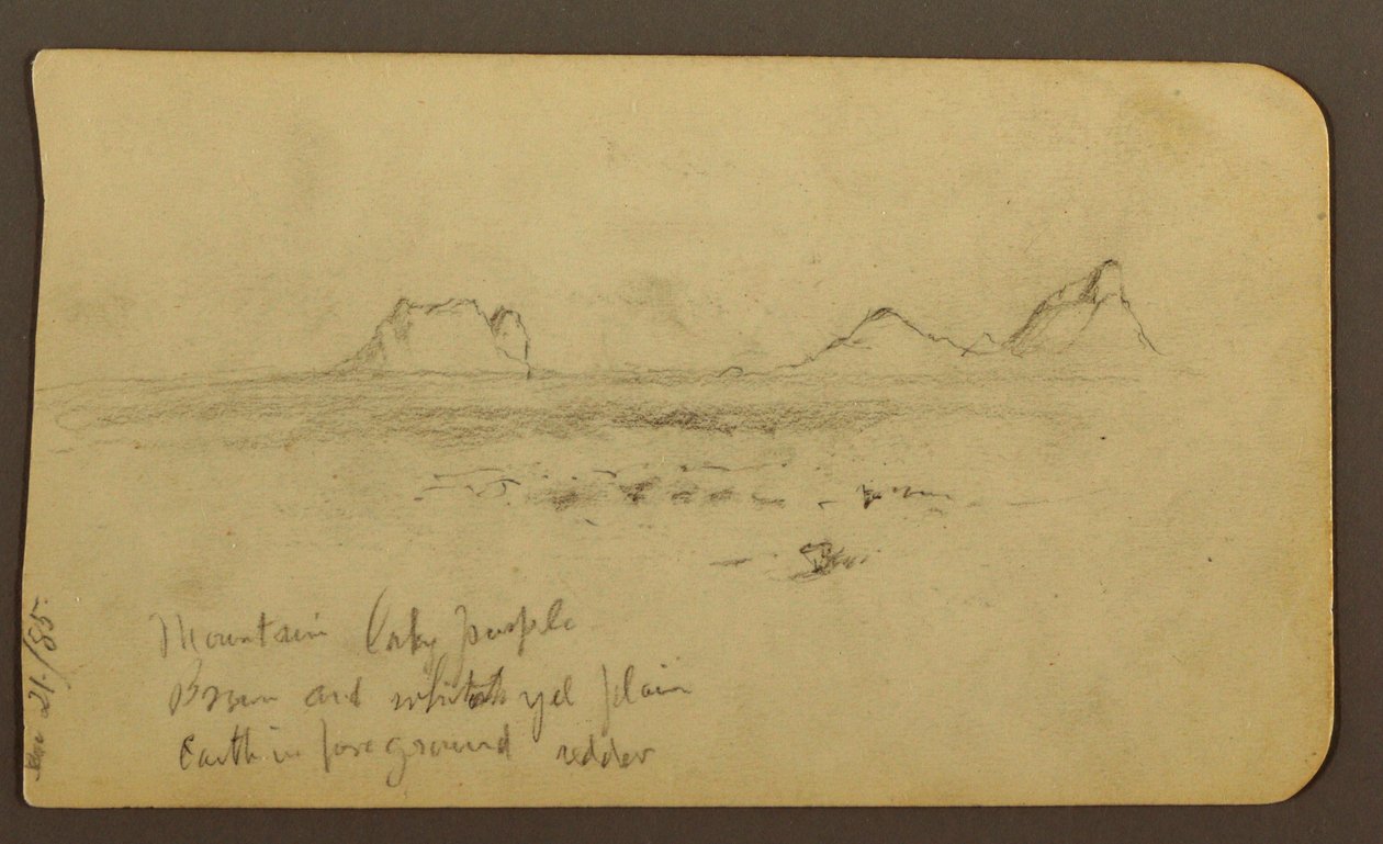 رسم، جبال؛ الوجه القابل: سفوح التلال؛ سلسلة جبال، 21 ديسمبر، 1885 بواسطة كنيسة فريدريك إدوين