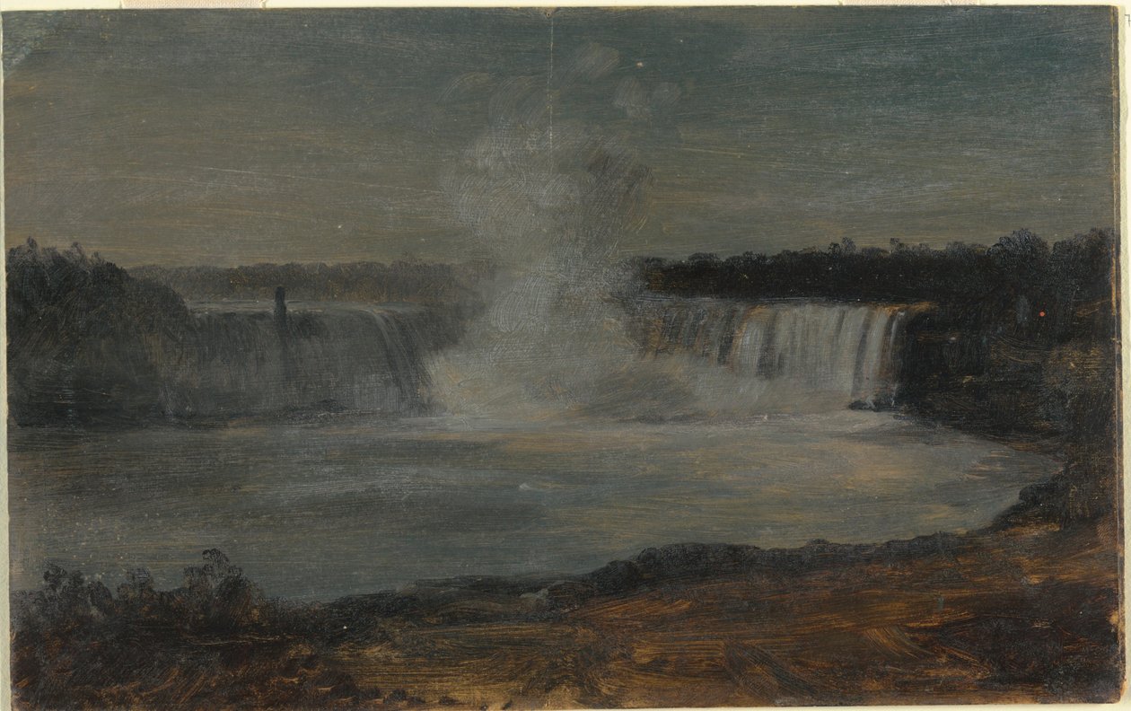 رسم، شلالات نياغارا في ضوء المساء، سبتمبر 1856 بواسطة كنيسة فريدريك إدوين