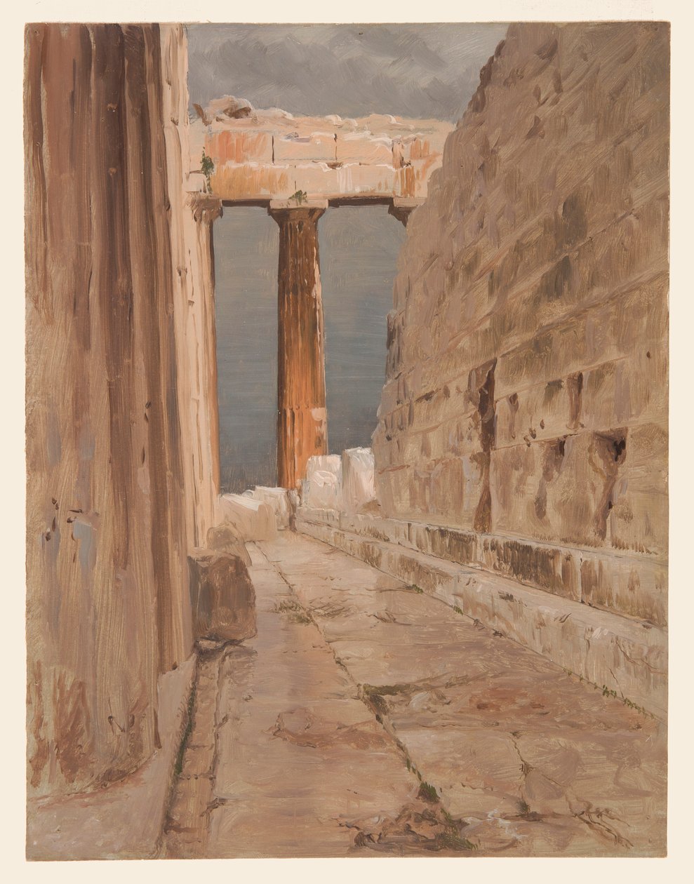 رسم، البيريستايل الشمالي للبارثينون، أثينا، 1869 بواسطة كنيسة فريدريك إدوين
