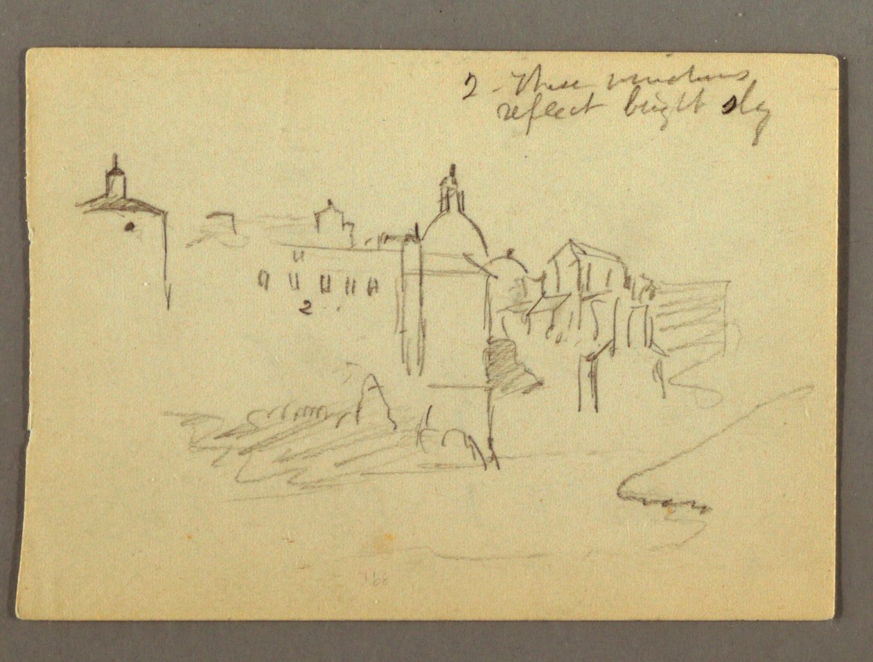 رسم، مباني البلدة، ربما 1868-1868-69 بواسطة كنيسة فريدريك إدوين