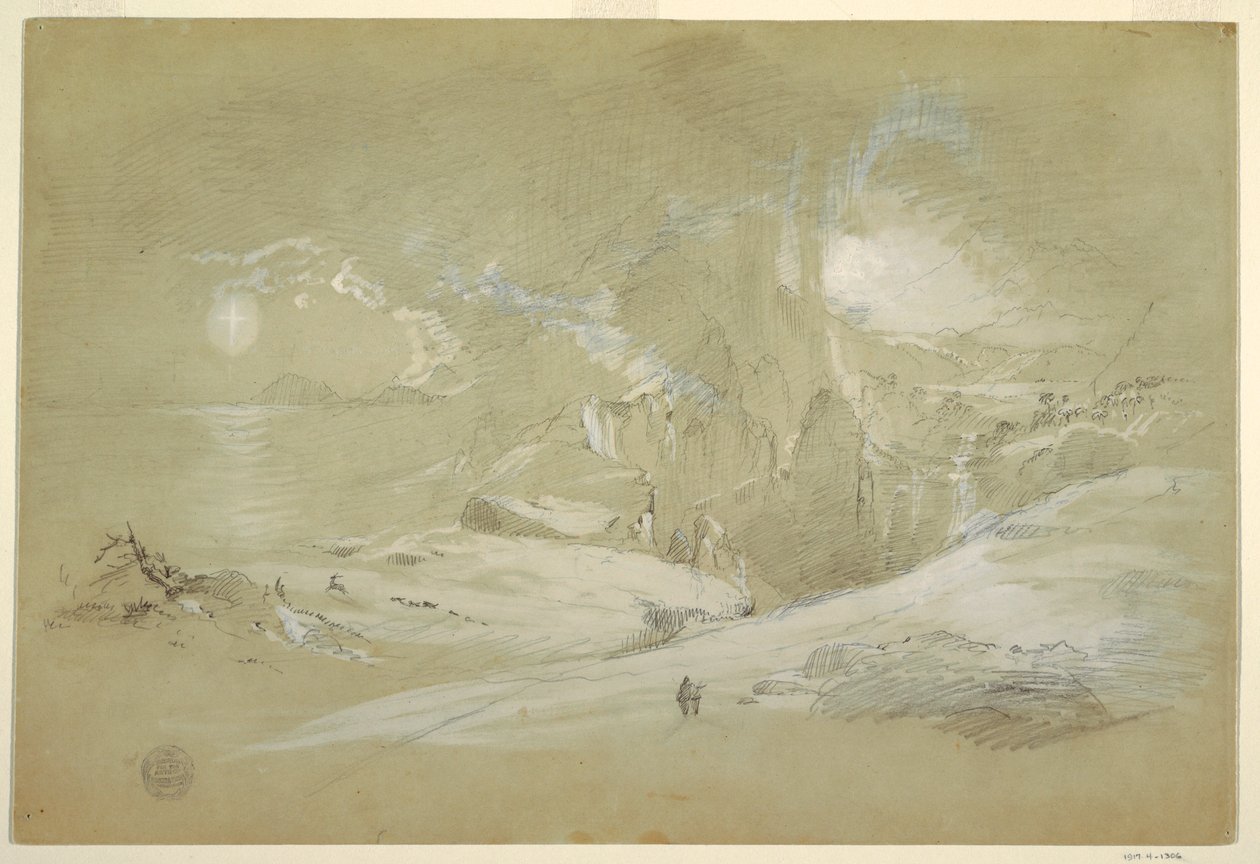 رسم، رؤية الصليب، منظر طبيعي مع ظاهرة، سبتمبر 1868 بواسطة كنيسة فريدريك إدوين