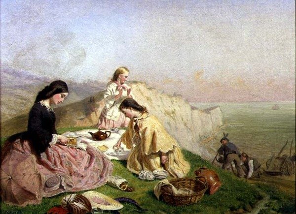 The Picnic on a Clifftop (زيت على قماش) بواسطة فريدريك جيمس شيلدز