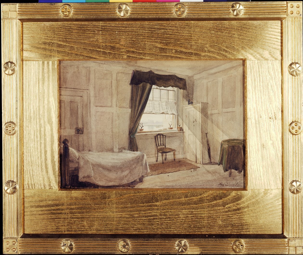 حجرة عمل ويليام بليك وحجرة الموت ، c1880 (ألوان مائية على ورق) بواسطة فريدريك جيمس شيلدز