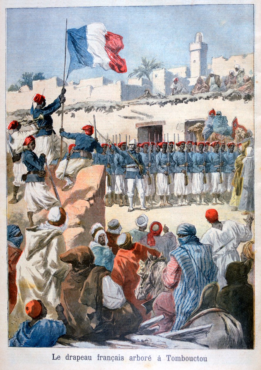 رفع العلم الفرنسي في تمبكتو 1894 بواسطة فريدريك ليكس