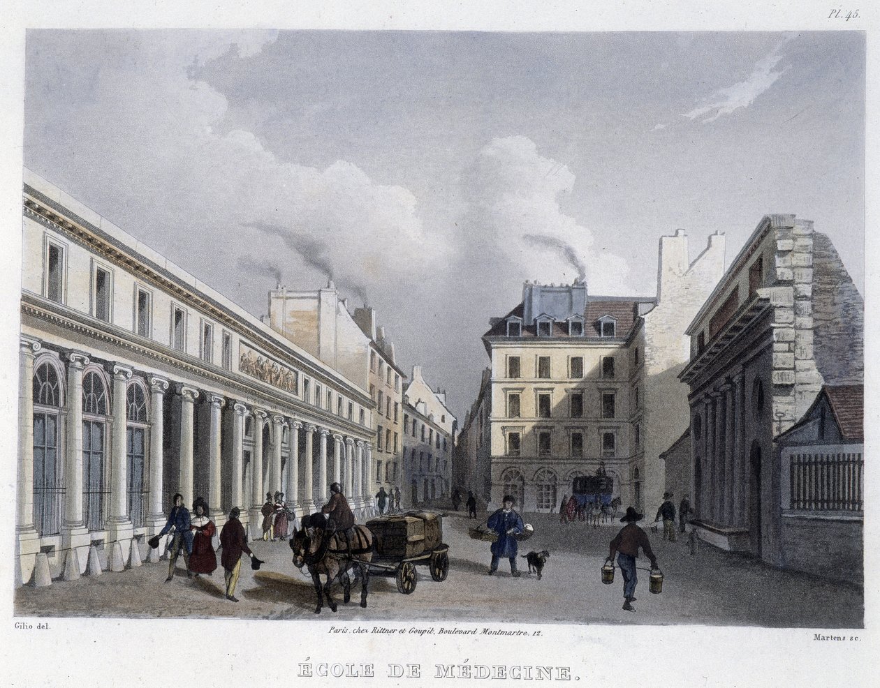 مدرسة الطب - في "" Paris en 1832 "بواسطة Martens بواسطة فريدريك مارتينز
