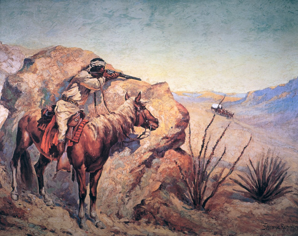 Apache Ambush (oil on canvas) بواسطة فريدريك ريمنجتون
