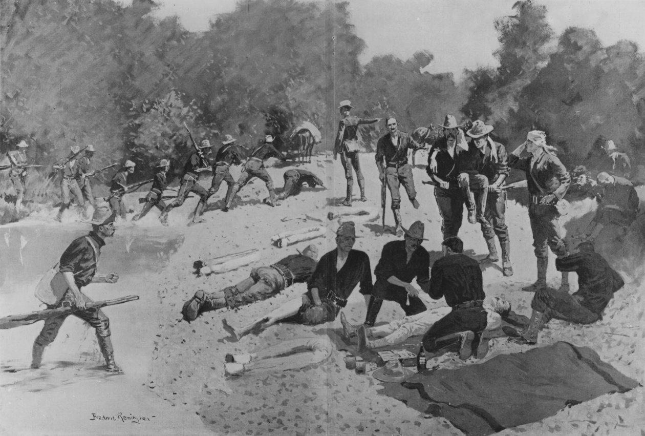 المستشفى الميداني في &39;The Bloody Ford&39; في سان خوان كريك ، 1898 بواسطة فريدريك ريمنجتون