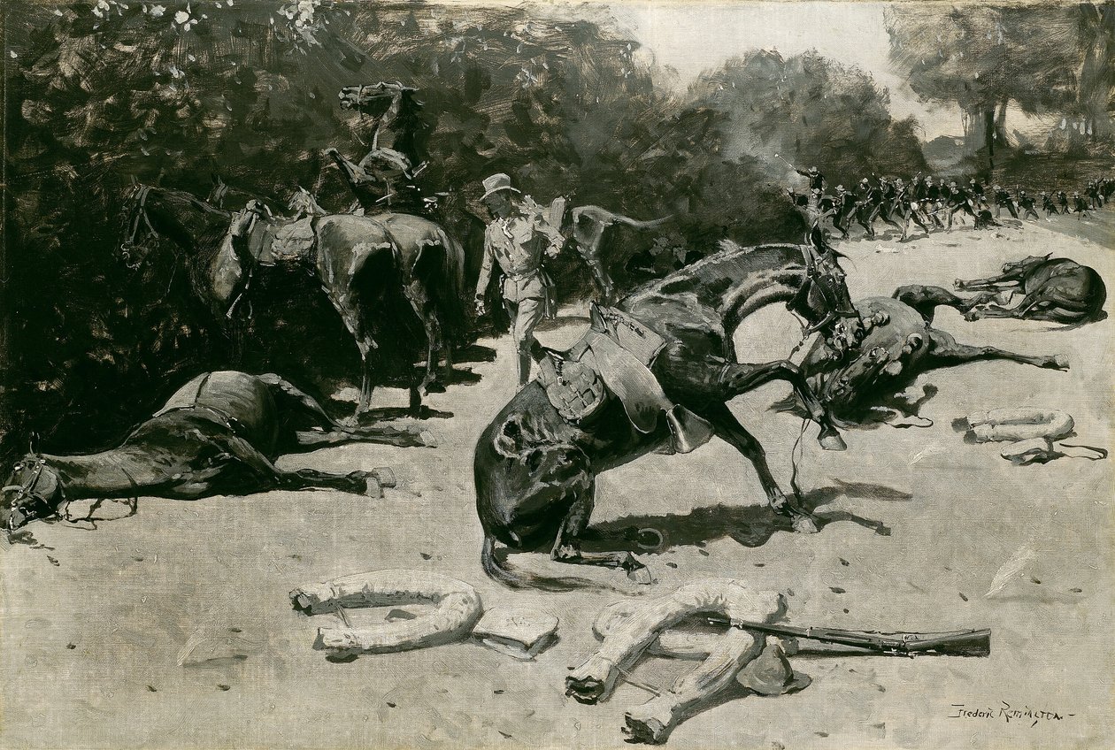 كيف ماتت الخيول من أجل بلادهم في سانتياغو ، 1899. بواسطة فريدريك ريمنجتون