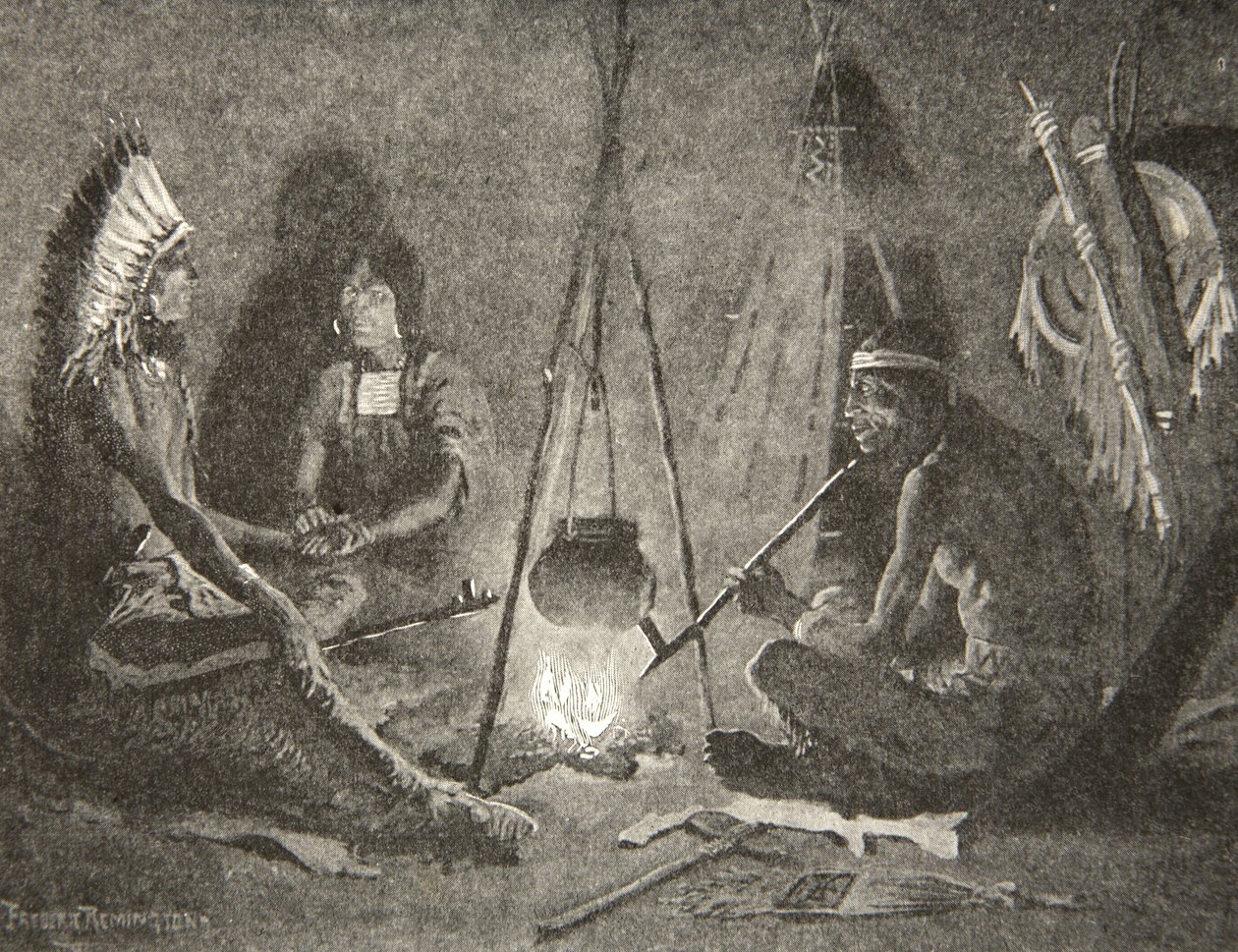 سأتبعك ، زوجي ، من أغنية هياواثا بقلم هنري وادزورث لونغفيلو (1807-82) ، حانة. بقلم جورج جي. هاراب أوند كومباني ليمتد ، 1911 بواسطة فريدريك ريمنجتون