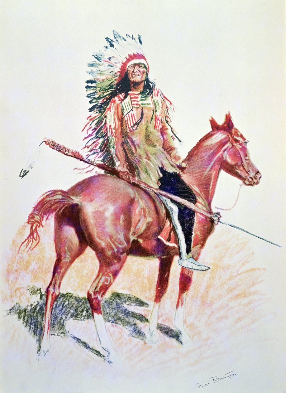 Sioux Chief (colour litho) بواسطة فريدريك ريمنجتون