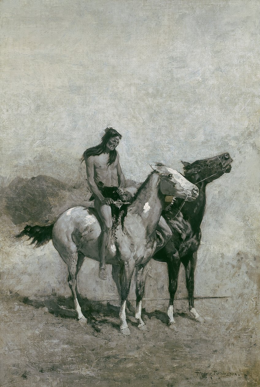 طارد الآكل ضحيته عبر مهره ، c.1900 بواسطة فريدريك ريمنجتون