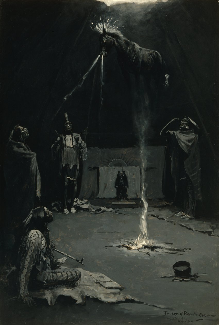 ذهاب حصان الطب (إله النار الهندي) 1897 بواسطة فريدريك ريمنجتون