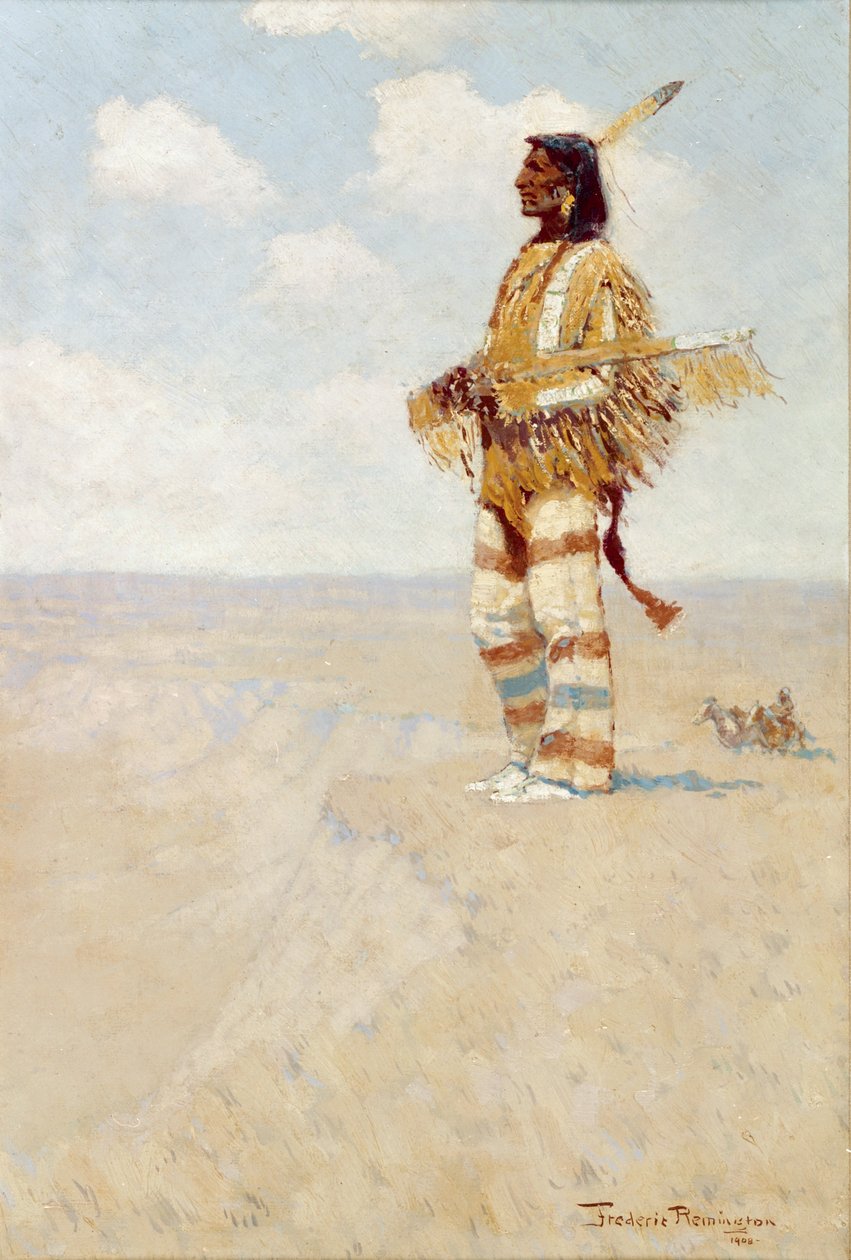 The Last of Race (The Vanishing American) ، 1908 (زيت على لوح التكوين) بواسطة فريدريك ريمنجتون