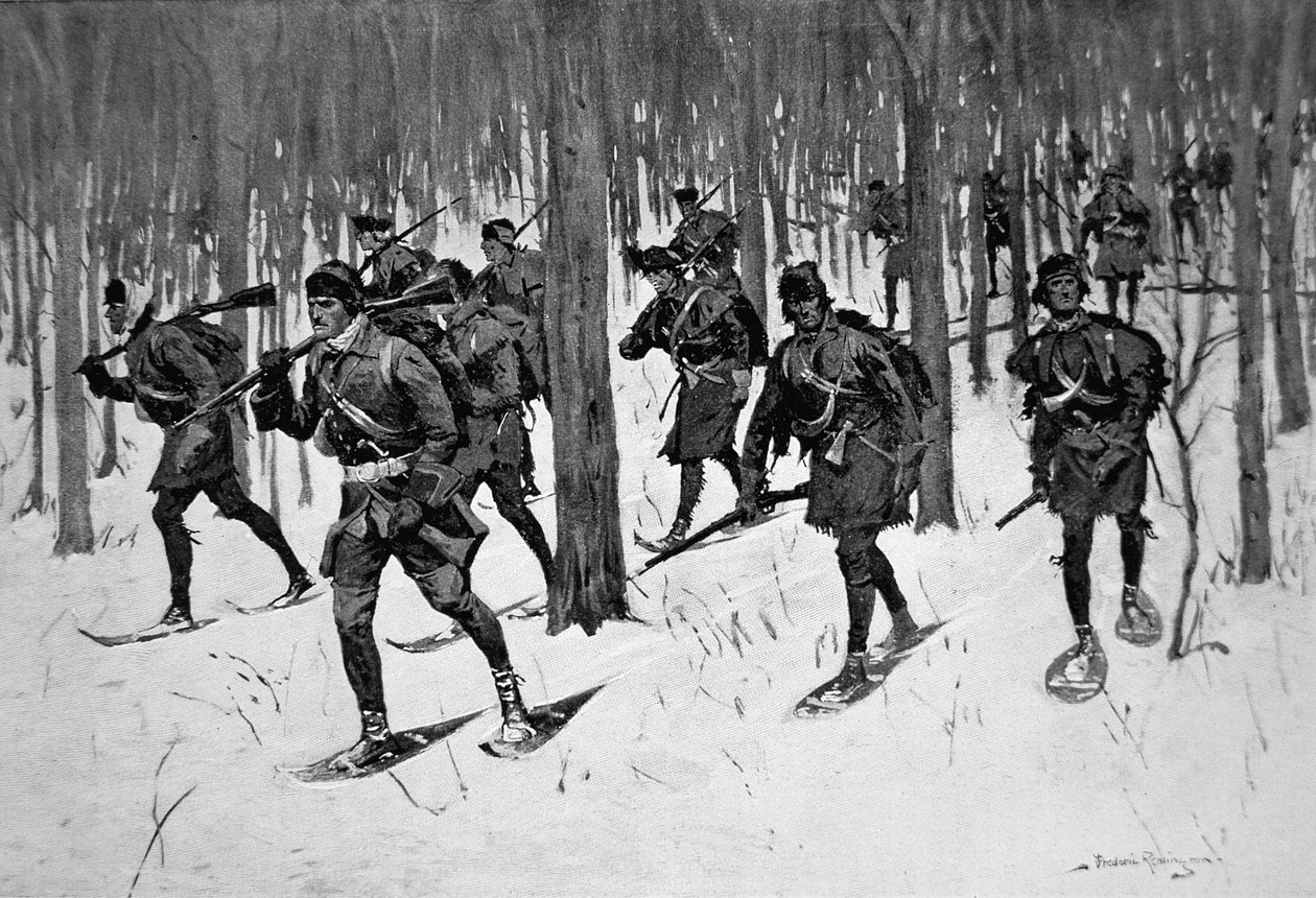 The March of Rogers Rangers (litho) بواسطة فريدريك ريمنجتون