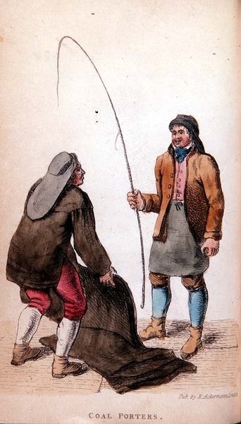 حمّالو الفحم من عالم أكرمانز المصغر ، القرن التاسع عشر (الليثو الملون) بواسطة فريدريك شوبرل
