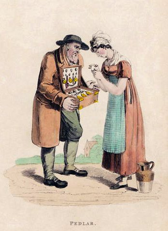 عالم Pedlar Ackermanns في صورة مصغرة ، 1820s بواسطة فريدريك شوبرل
