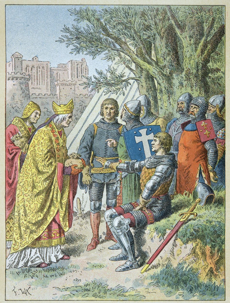 Bertrand Du Guesclin received the grudge he sought to keep Avignon بواسطة فريدريك ثيودور ليكس