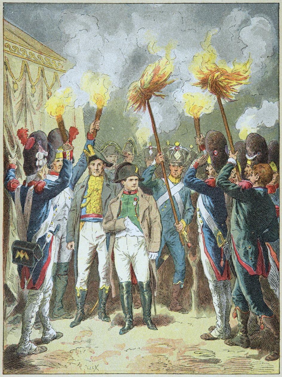 Emperor Napolon I acclaimed by his grunts on the eve of the Battle of Austerlitz in 1805. بواسطة فريدريك ثيودور ليكس