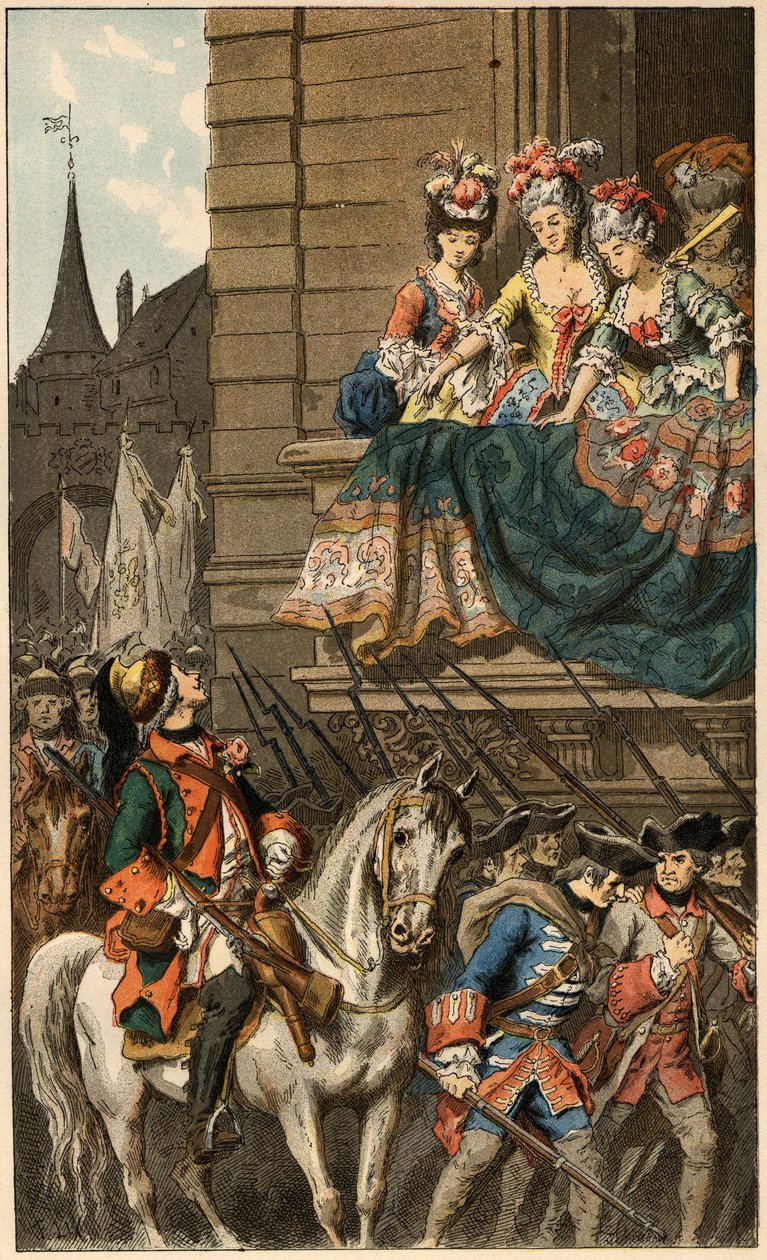الأغنية الشعبية: "" بريتي دراجون "". رسم توضيحي لفريدريك ثيودور ليكس (1830-1897) في "" أغاني وجولات للأطفال من مقاطعات فرنسا "" بواسطة فريدريك ثيودور ليكس