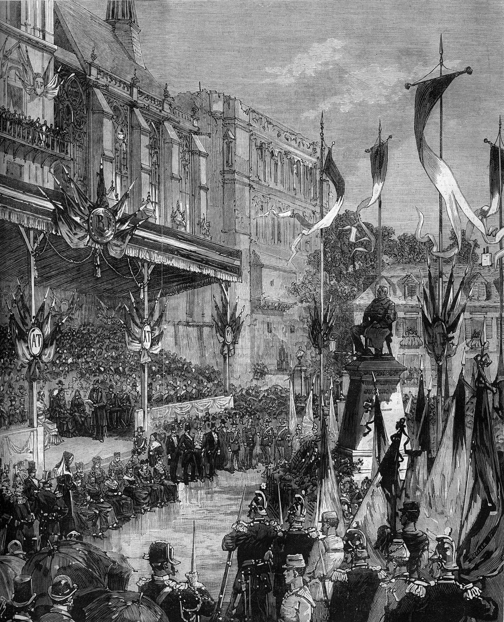 تدشين تمثال أدولف تيير (1797-1877) في ساحة تيير دي سان جيرمان أونلي (سان جيرمان أونلي) ، 19 سبتمبر بواسطة فريدريك دي هاينين