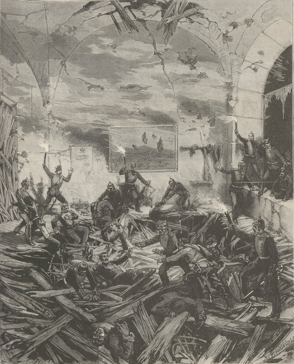 قصر الشتاء بعد الانفجار مساء 17 فبراير 1880. بواسطة فريدريك دي هاينين
