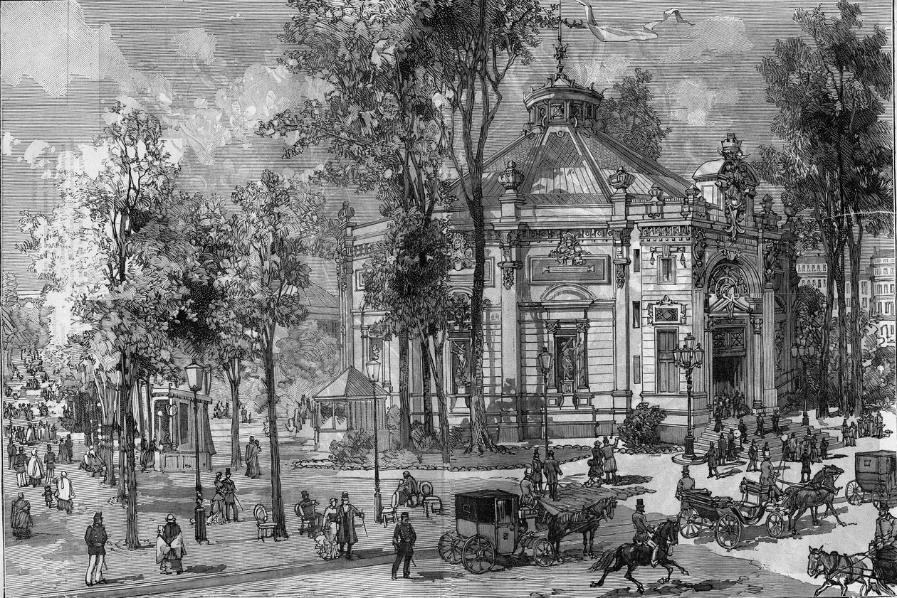 منظر لمسرح Panorama Marigny أثناء بنائه بواسطة Charles Garnier (1825-1895) في باريس بواسطة فريدريك دي هاينين
