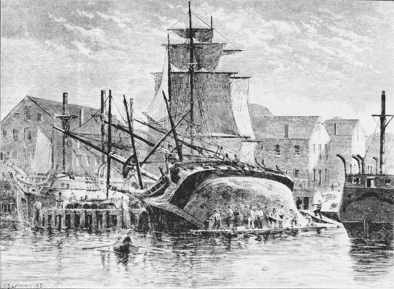 سفن صيد الحيتان في نيو بيدفورد ، ماساتشوستس ، 1882 (صور من وزن الجسم) بواسطة فريدريك سوارووت كوزينز