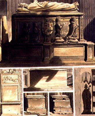 مقابر من كنيسة إدوارد المعترف بها ، اللوحة L من "Westminster Abbey" ، نقش بواسطة حانة J. Bluck (fl.1791-1831). بواسطة رودولف أكرمان (1764-1834) 1812 (أكواتينت) بواسطة فريدريك (بعد) ماكنزي