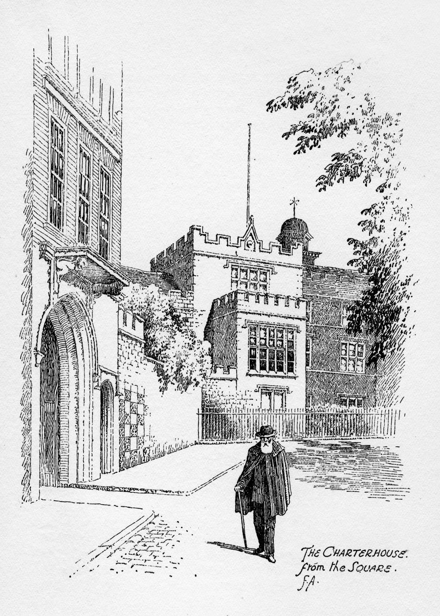 The Charterhouse from the Square ، لندن ، 1912. بواسطة فريدريك أدكوك