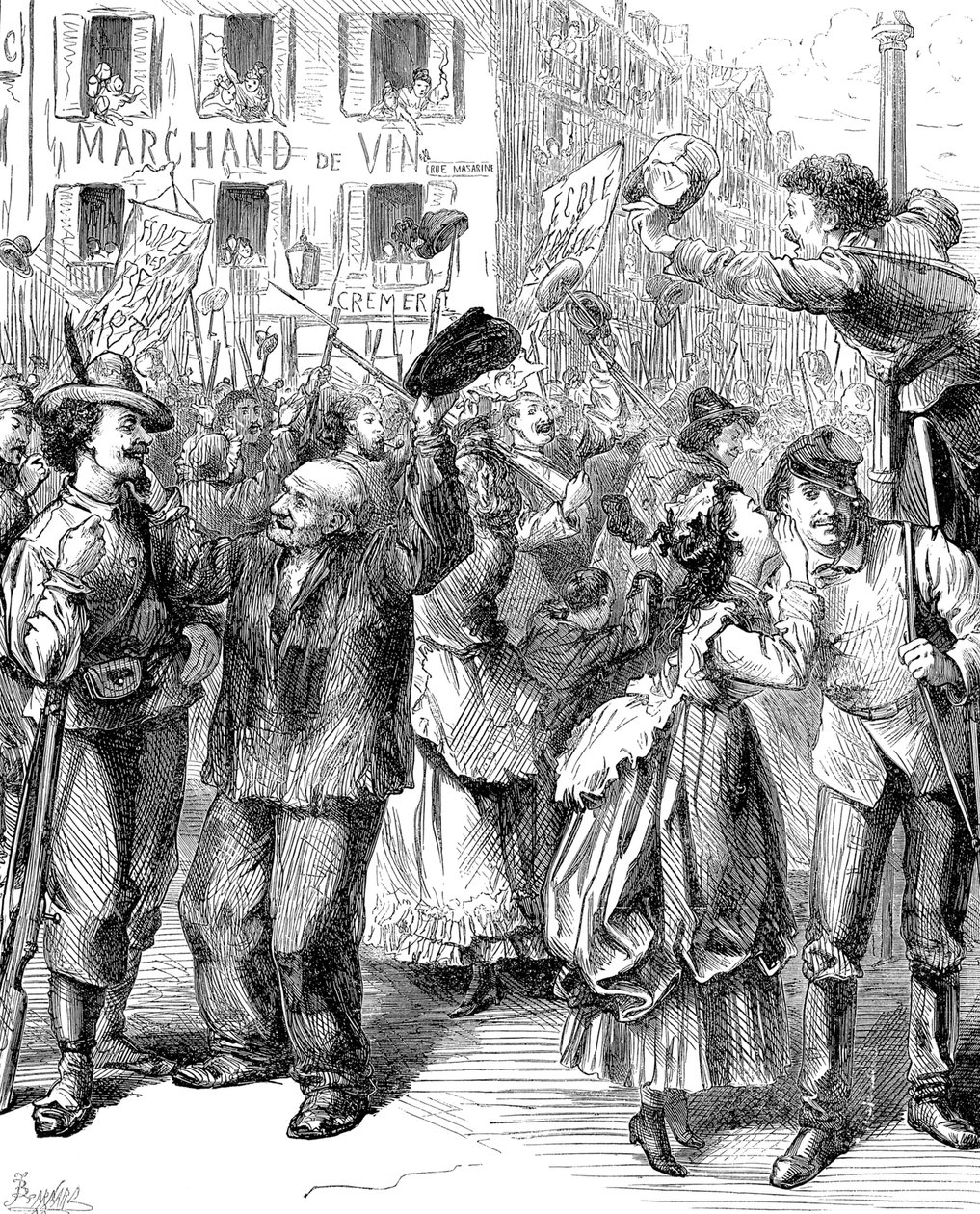 الدفاع عن باريس: الطلاب الذين سيديرون الحواجز ، الحرب الفرنسية البروسية ، 1870 بواسطة فريدريك بارنارد