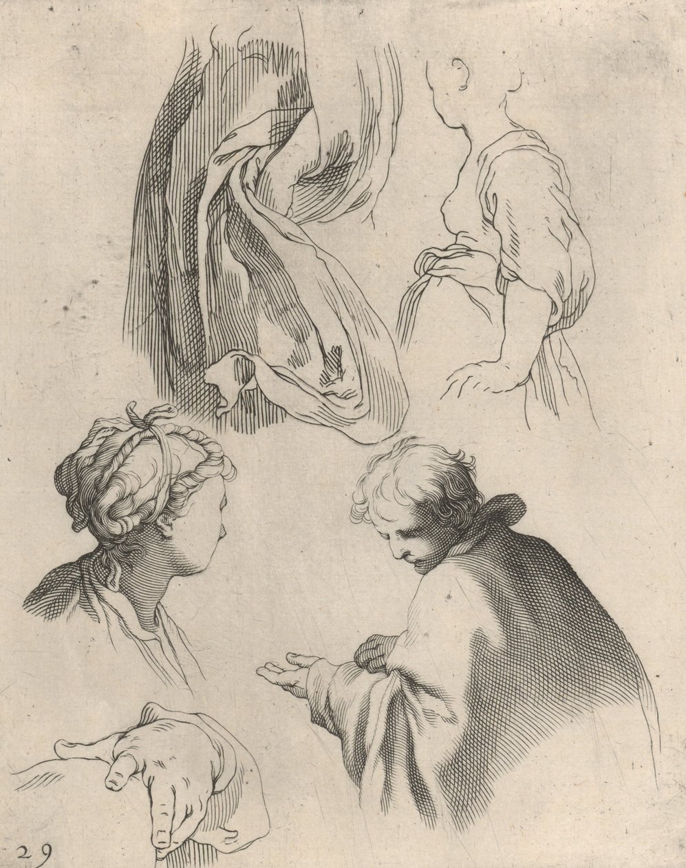دراسات الشكل ، من كتاب الرسم ، 1650-1656. بواسطة فريدريك بلوميرت