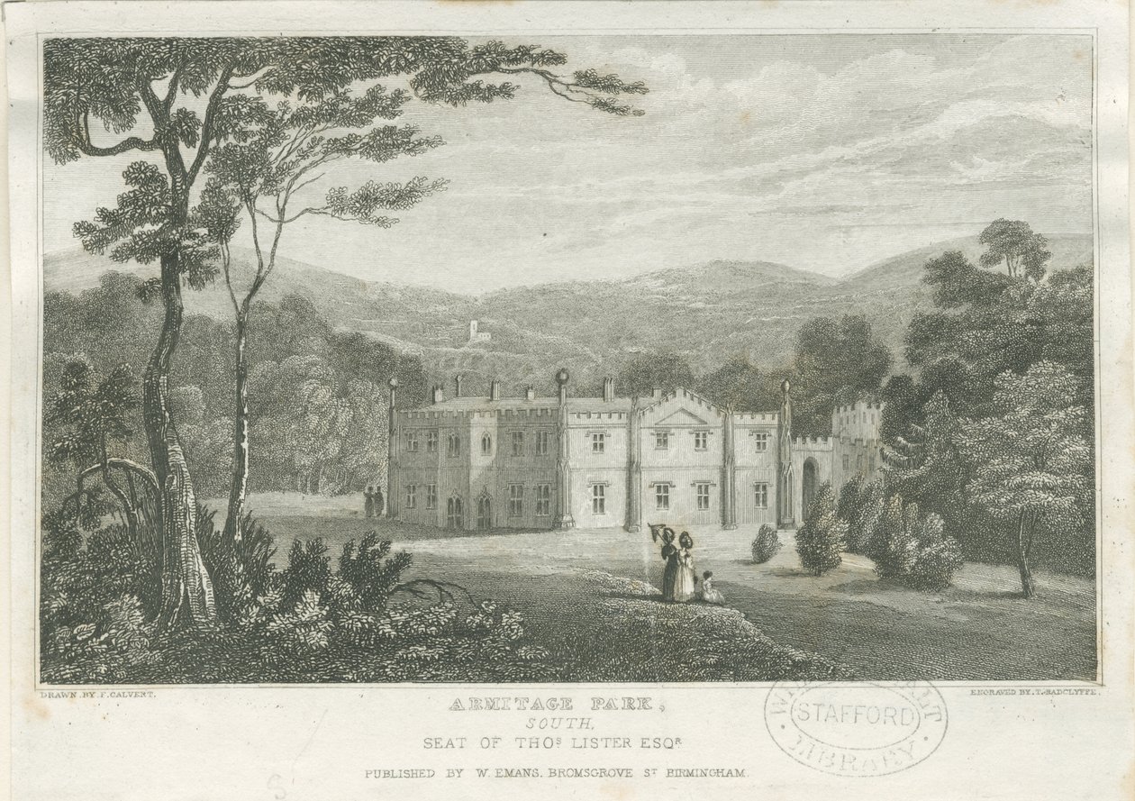 حديقة أرميتاج: engraving، nd [c 1830] بواسطة فريدريك كالفيرت