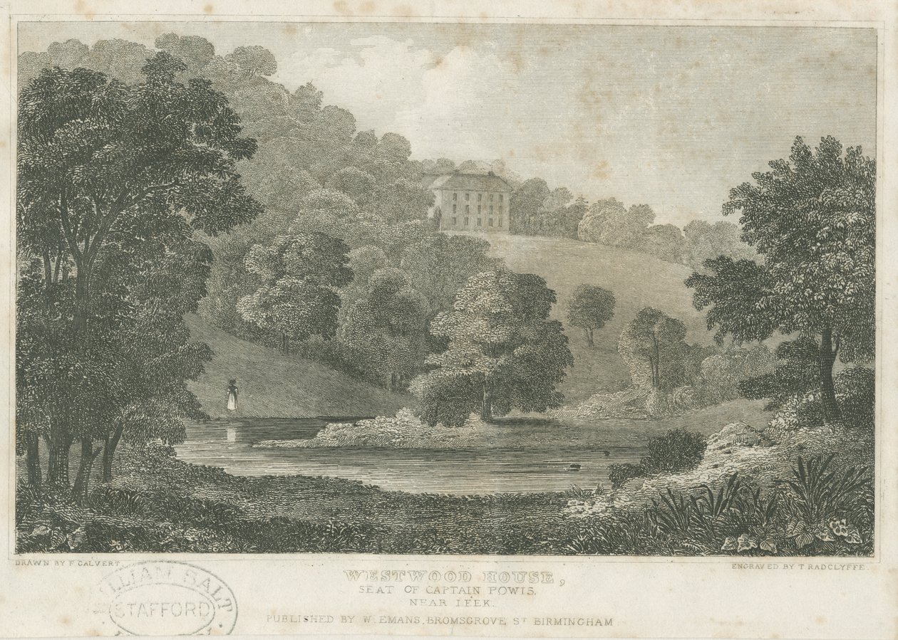 شيدلتون - "Westwood House": نقش على الصلب ، بدون تاريخ [1830] (طباعة) بواسطة فريدريك كالفيرت