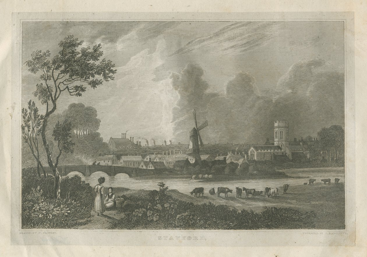 ستافورد - ساوث ويست فيو: engraving، nd [c 1830] بواسطة فريدريك كالفيرت