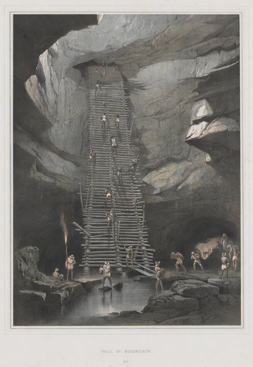مناظر للآثار القديمة في أمريكا الوسطى ، تشياباس ويوكاتان ، رر. 20: بئر بولونشين ، 1844. بواسطة فريدريك كاثروود