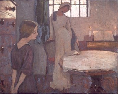 دراسة "أمسية شتوية" 2 ، حوالي 1900 (زيت على ظهر السفينة) بواسطة فريدريك كايلي روبنسون