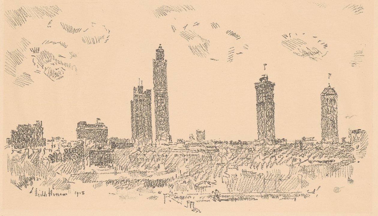 نيويورك سكاي لاين ، المباني المظلمة ، 1918. بواسطة فريدريك تشايلد حسام