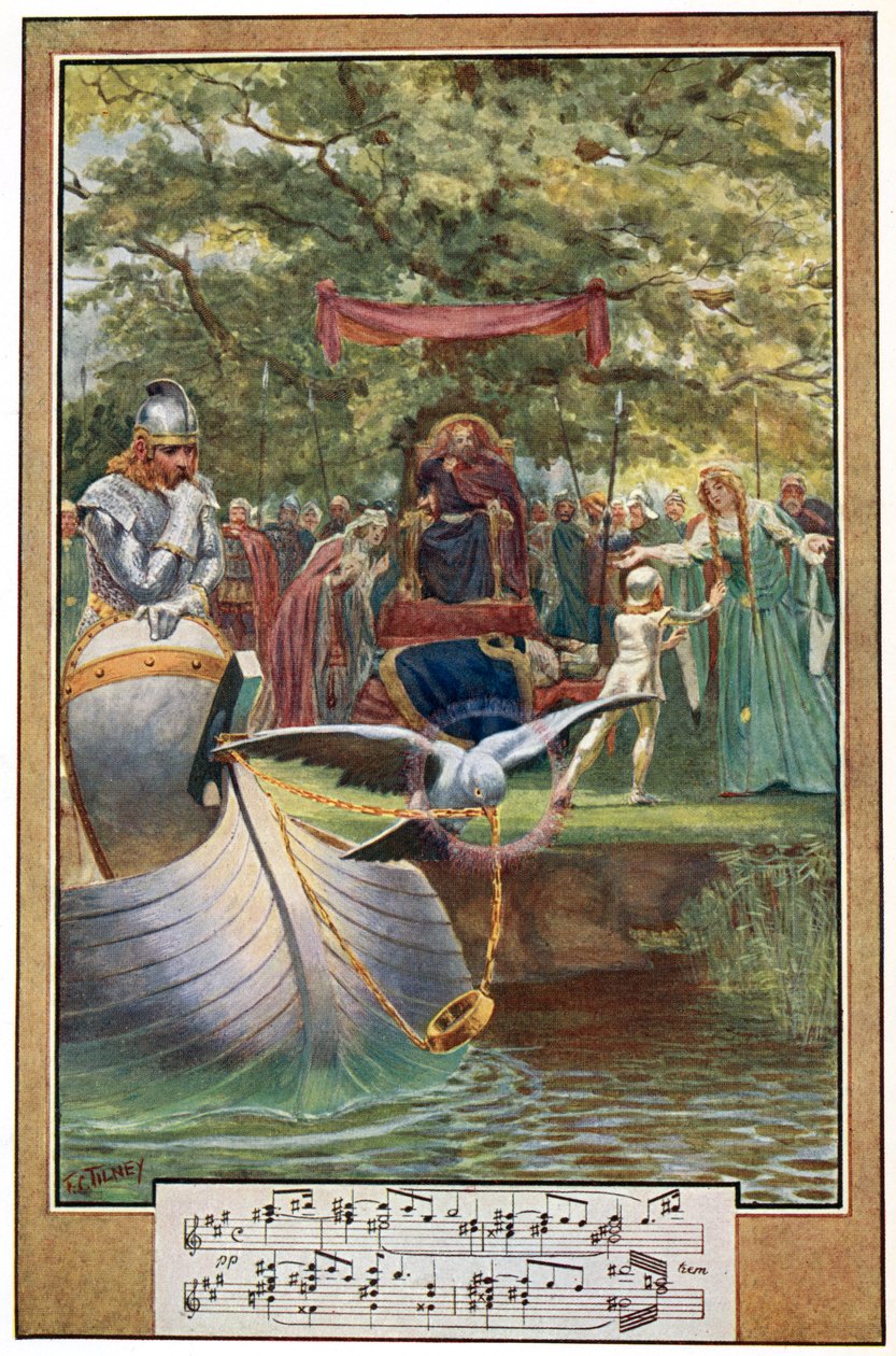 رحيل Lohengrin ، رسم توضيحي من "Wagner