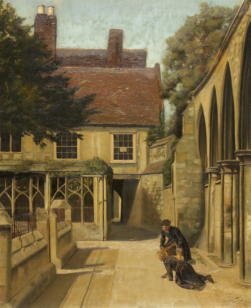 The Little Cloisters، Gloucester (زيت على قماش) بواسطة فريدريك ديمبل هينوود