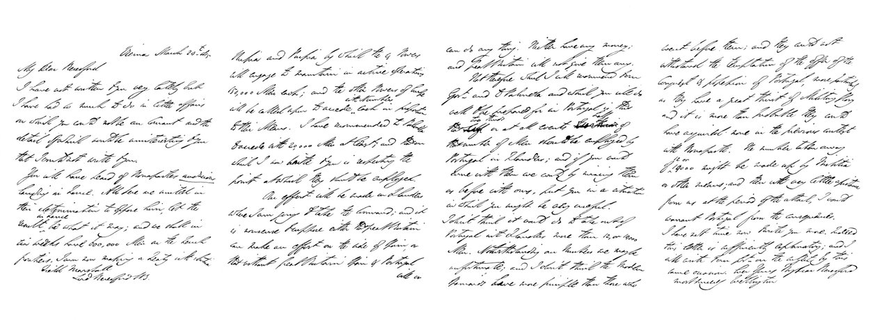 رسالة من آرثر ويزلي ، دوق ويلينجتون ، إلى المشير لورد بيريسفورد ، 1815 1865. بواسطة فريدريك جورج نيثيركليفت