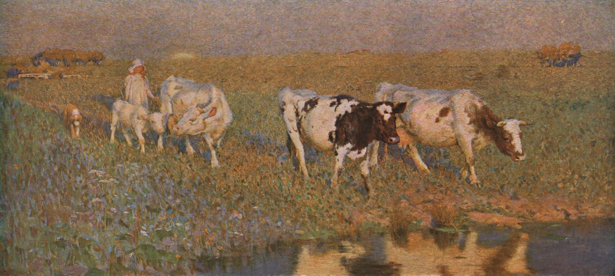 بركة الشرب ، c1898 ، c1930. بواسطة فريدريك هول