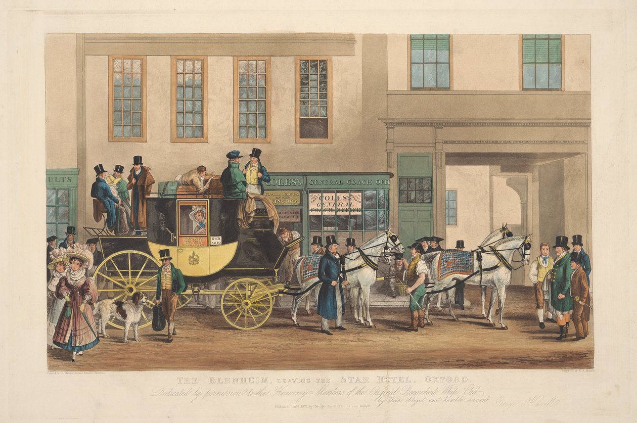 التدريب: The Blenheim، Leaving the Star Hotel، Oxford بواسطة فريدريك جيمس هافيل
