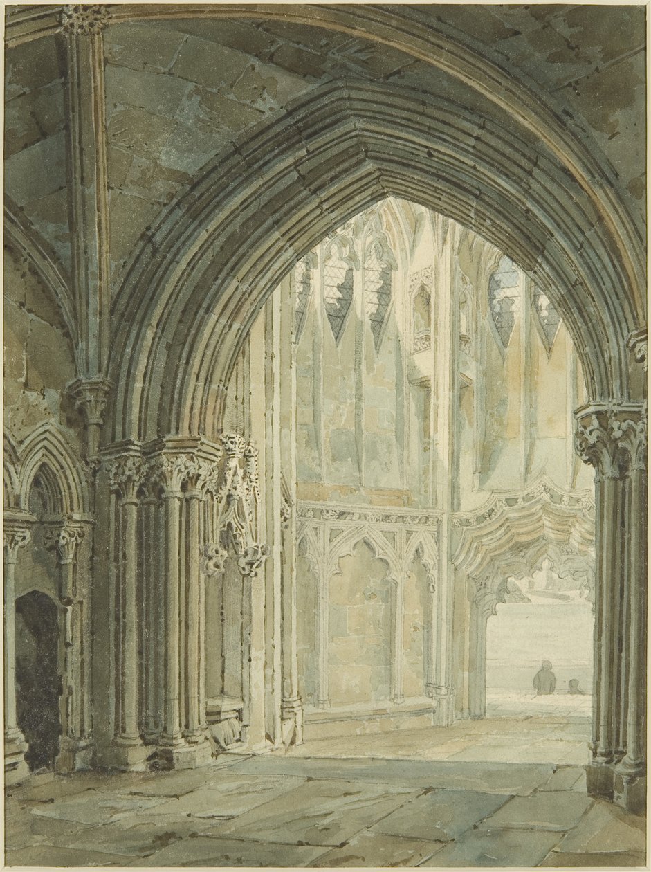 Interior of North Porch of St Mary Redcliffe بواسطة فريدريك ماكنزي