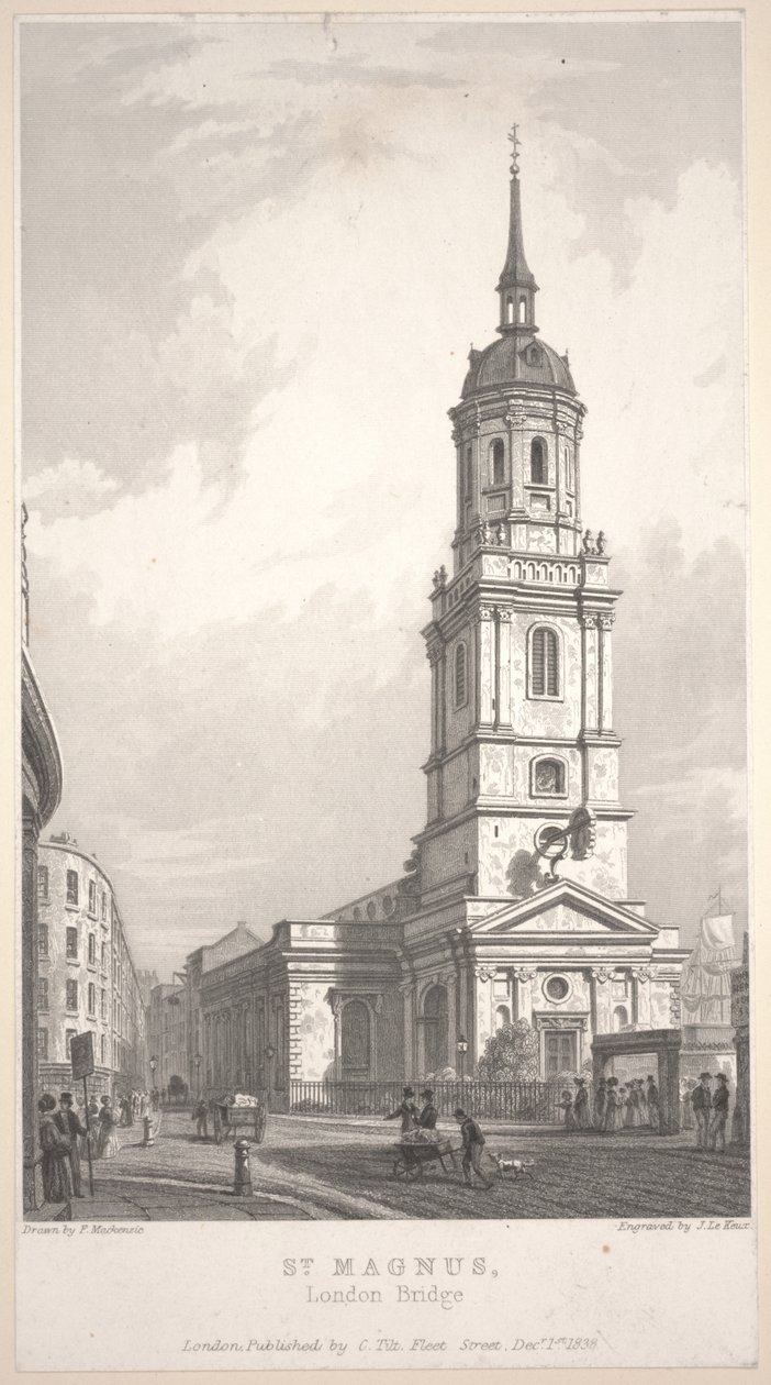 سانت ماغنوس ، جسر لندن ، نقش لجون هنري لو كيو (1783-1846) بواسطة فريدريك ماكنزي